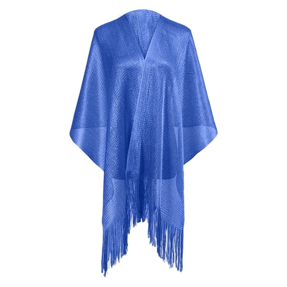 VV AVEORS Women Shawls And Wraps For Evening Bling Sparkly Shiny Dressy For Wedding Party Beach Travel Sheer Stole Royal Blue