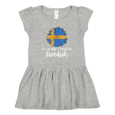 

Inktastic I m So Cute I Must Be Swedish Sunflower Sweden Flag Gift Toddler Girl Dress