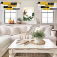 thumbnail image 4 of Black Yellow Patchwork Valance Curtain Abstract Geometric Art Window Valances Rod Pocket Short Curtains Window Treatments for Kitchen Bedroom Bathroom Laundry 54" x 18", 4 of 9