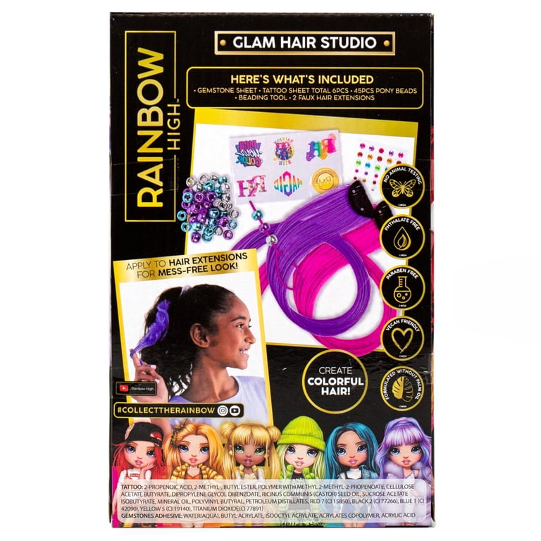 Rainbow High, Glam Hair Studio Kit, 79-Piece Set, Child Ages 6+