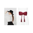 thumbnail image 6 of INSPIRE CHIC Women's Solid Wide Wrap Obi Waist Band Belts Suede Belt for Dresses Wine Red, 6 of 6