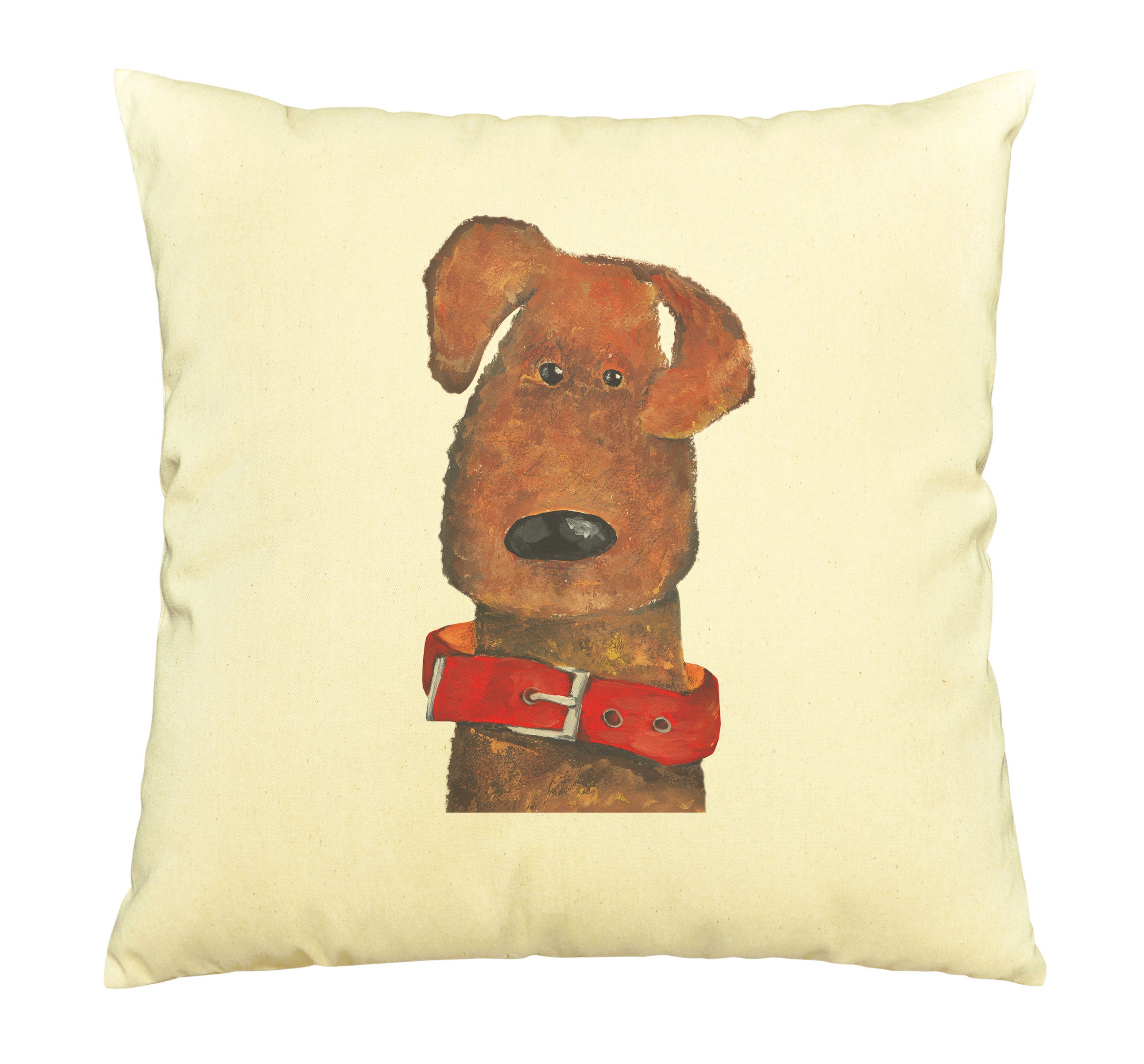 Dog in red dog collar Printed Cotton Decorative Pillows Case VPLC_03 ...