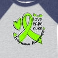 thumbnail image 4 of Inktastic Love, Care, Cure Lymphoma Awareness Lime Green Ribbon Hearts Boys or Girls Baby Bodysuit, 4 of 5