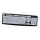 thumbnail image 1 of Teclado de computadora de 107 teclas con letra grande, fácil de escribir, con letras, alto contraste, tamaño completo, teclas blancas, con cable USB para principiantes., 1 of 7