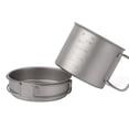 thumbnail image 4 of Lixada Ultralight Titanium Cookset Outdoor Camping Cookware Set 900ml/1100ml Pot 350ml Fry Pan with Folding Spork for for Travel Camping Backpacking Picnic, 4 of 7
