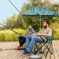 thumbnail image 6 of Portable Outdoor 2-Seat Camping Folding Chair with Adjustable Sun Umbrella - Heavy Duty Foldable Beach Chairs with Storage Pocket and Cup Holders for Patio/Pool/Park, Pineapple, 6 of 8