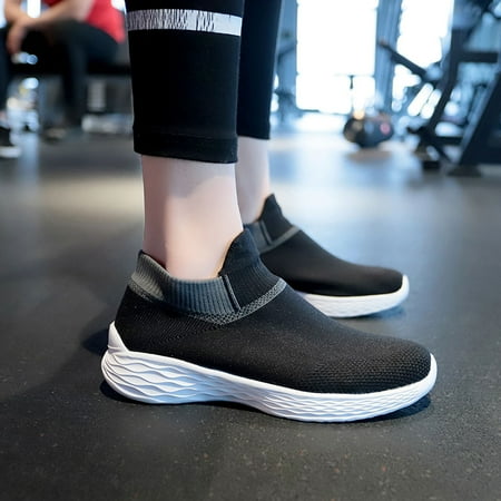 

YTJX Ladies Fashion Mesh Breathable Foot Solid Color Running Sneakers