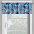 thumbnail image 4 of Ambesonne Leaf Valance & Curtain, Vivid Colored Island Flora, 55"x24", Turquoise Dark Blue, 4 of 6