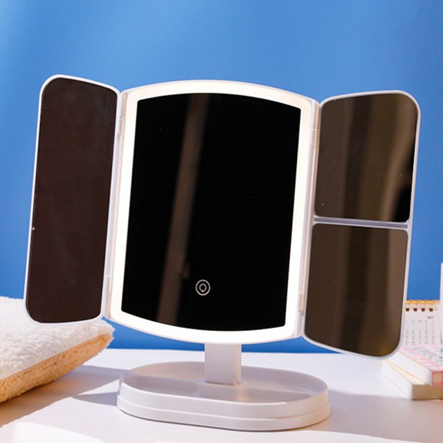 YAOMOBB Mini Miroir Portable Pliant avec Lumière LED Beauté en Déplacement Facile!