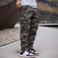 thumbnail image 2 of CONZONE Mens Baggy Cargo Pants Camouflage Y2K Elastic Waist Cargo Pants for Men Lightweight Relaxed Fit Streetwear Workout Trousers With Pockets, 2 of 6