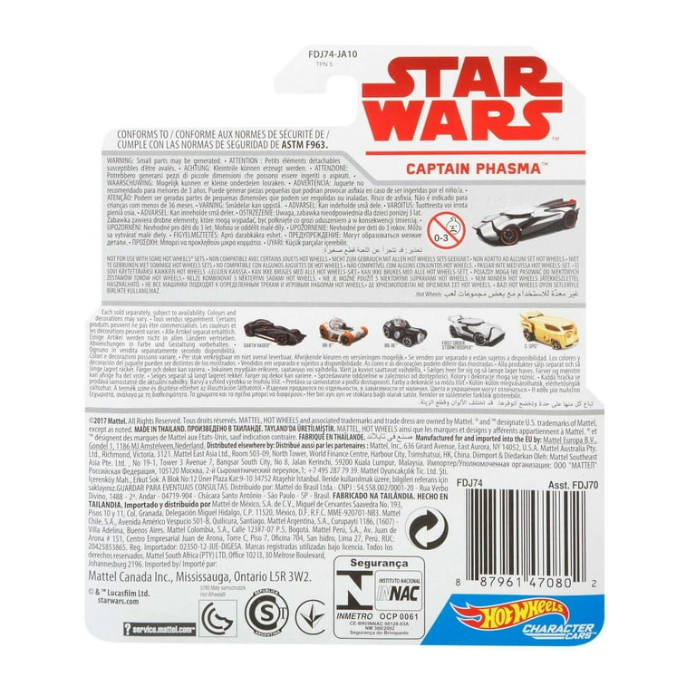 2017 Hot Wheels Star Wars Character Cars The Last Jedi