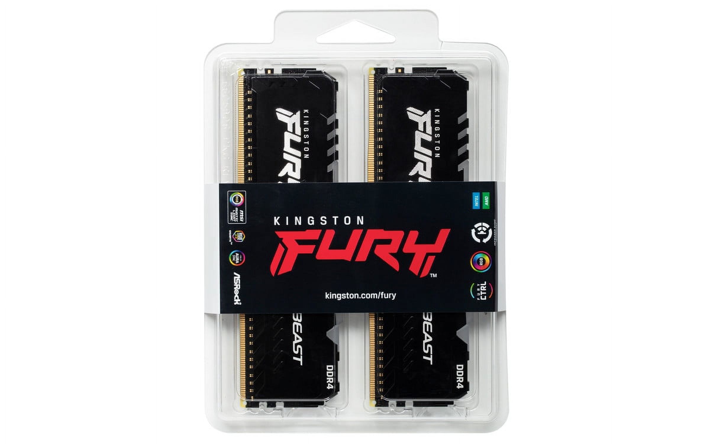 Kingston FURY Beast RGB 16GB (2x8GB) 2666MHz DDR4 CL16 Desktop Memory Kit of 2 KF426C16BBAK2/16 - image 4 of 5