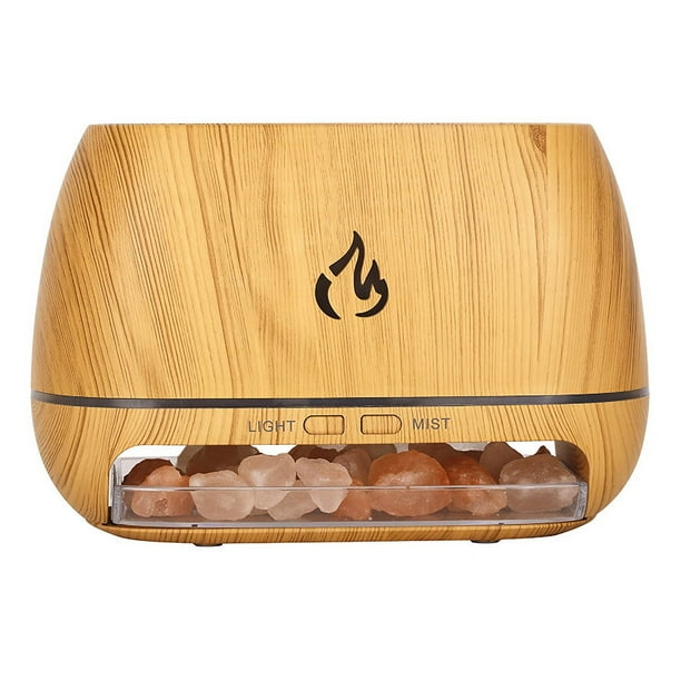 Humidificador de aromaterapia con simulación de llama de grano de madera, luces de colores, volumen de niebla brillante, humidificador doméstico, difusor de aceite esencial