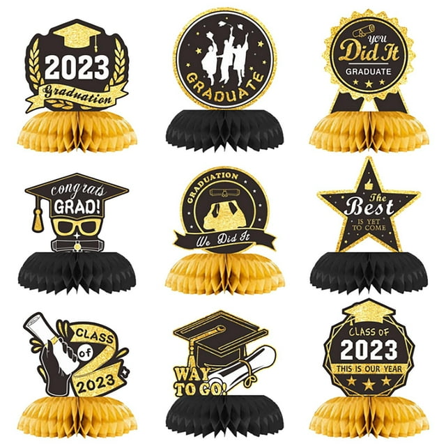 EGNMCR Room Decor Home Decor 2023 Graduation Season Decorative Honeycomb Decoration Graduation Party Party Table Decoration Graduation Banner
