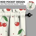 thumbnail image 5 of Kitchen Curtains 36 Inch Short - 3 Panel Set Cherry Print, Rod Pocket Window Curtains 100% Polyester, Sweet Fruit Valance for Farmhouse, Cafe, Living Room, Bedroom, Easy Wash, 5 of 6
