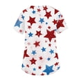 thumbnail image 4 of Womens 250th Anniversary USA Scrub Tops Casual V Neck USA Flag Print Scrubs Short Sleeve Independence Day Patriotic Scrub Shirts Nursing Workwear Medical Nurse Uniform with Pockets Multicolor XL, 4 of 5