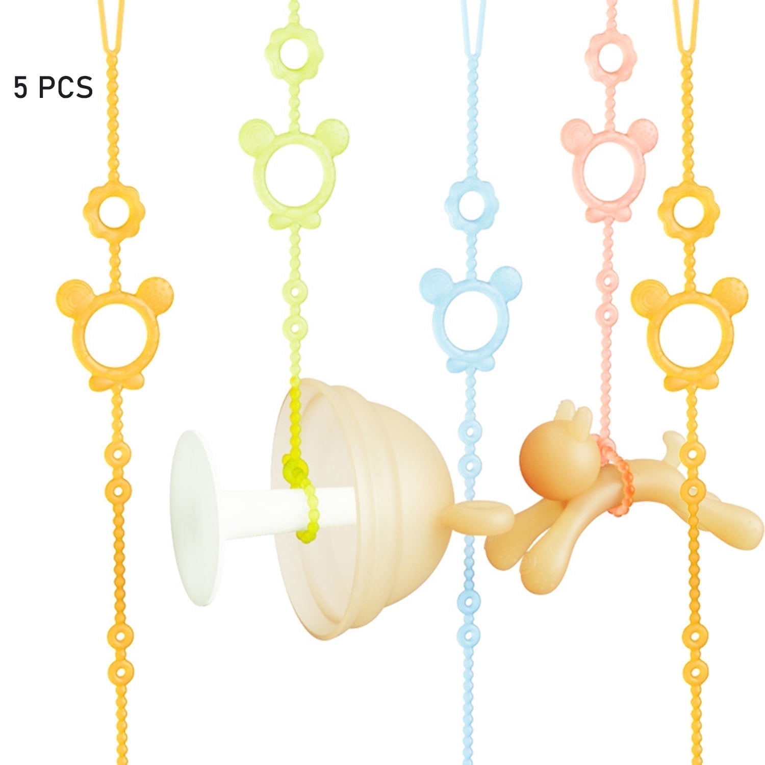 Toy Straps for Baby, Asunby Silicone Set Baby Pacifier Clip,Applies to Car Seat Toy, Teether Toy, High Chair, Stroller Accessories, Baby Toy Clips, Cribs, Rocking Chair