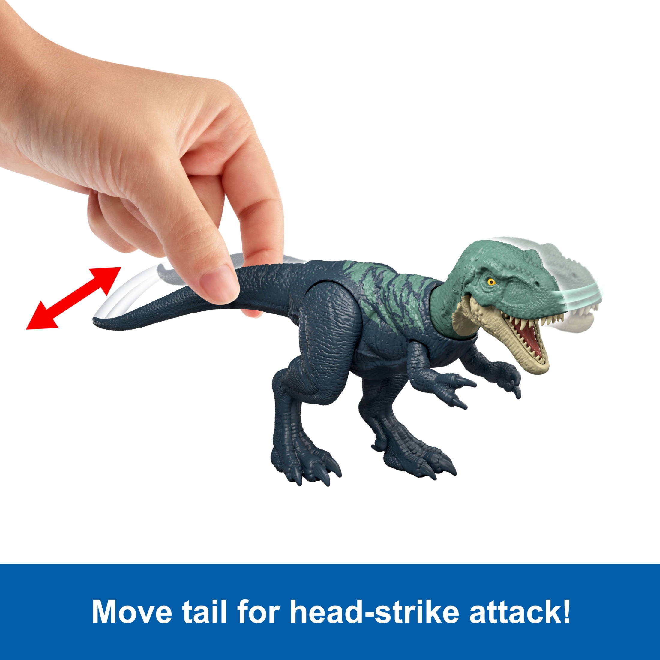 Jurassic World Rebirth Strike Attack Nanotyrannus Dinosaur Toy, Single Strike Action, Posable