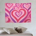 thumbnail image 4 of ONETECH Cute Pink Heart Aesthetic Tapestry Wall Hanging for Teen Girl Bedroom Dorm Decor, Pink Red Love Heart 2000s Indie Hippie Tapestry Kawaii Girly Pastel Pink Tapestry for Room Decor, 4 of 7