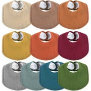 10 Pcs Muslin Baby Bibs Thick Snap Adjustable Baby Bandana Drool Bibs Cotton Baby Drooling Bibs for Toddler Infant
