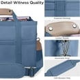 thumbnail image 7 of Canvas Tote Bag with Multi Pockets Crossbody Tote Bag for Women Bible Handbag Everything Tote Bags with Compartments(Blue X-Large), 7 of 7