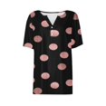 thumbnail image 5 of Fiudx Camisas de Mujer Blusa de Manga Corta Estampada a La Moda para Mujer, Blusas Informales con Cuello Redondo, 5 of 5