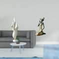 thumbnail image 2 of Escultura de plumas, estatua moderna de resina, colección de arte, artesanía, figura decorativa, dama tribal africana, mesa, pieza coleccionable hecha, 2 of 8
