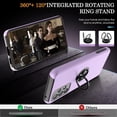 thumbnail image 3 of Galaxy A53 5G Case, Samsung Galaxy A53 5G Case with HD Screen Protector, [Military Grade] Shockproof Protection Case with 360° Magnetic Built-in Ring Kickstand Case for Samsung A53 5G, Purple, 3 of 14