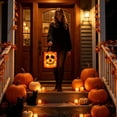 thumbnail image 4 of Light Up Halloween Glow Bag with LED Pumpkin Skull Design for Kids Trick or Treat Night Safety Party Favors, 4 of 6