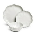 thumbnail image 6 of Sango Bethany 12-Piece White Stoneware Dinnerware Set with Scalloped Design, 6 of 9