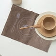 thumbnail image 5 of Snmubt Linen Placemats Fabric Table Mats Insulated Placemats Embroidered Placemats Cotton And Linen Western Placemats (Coffee), 5 of 6