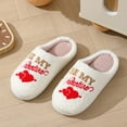 thumbnail image 6 of Wovix Unisex Valentine's Day Slippers Soft Plush Fluffy Warm Home Slippers Indoor Outdoor Slippers Soft Lightweight Plaid Couple Shoes Daily White 37, 6 of 6