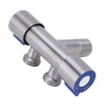 thumbnail image 1 of Ccdes Vanne d'Angle de Machine à Laver Acier Inoxydable G1/2 1 Entrée 2 Soupape d'Angle de Sortie Double Poignée Double Commande Robinet d'Eau Froide, Vanne d'Angle, 1 of 8