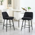 thumbnail image 3 of MAYEERTY Counter Height Swivel Bar Stools Set of 2 360° Swivel Upholstered 25.6 Seat Height Linen Cloth Black Linen Kitchen Island Pub, 3 of 6