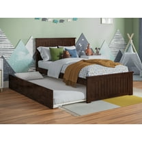 AFI Nantucket Twin Wood Platform Bed with Matching Footboard and Twin Trundle, Walnut