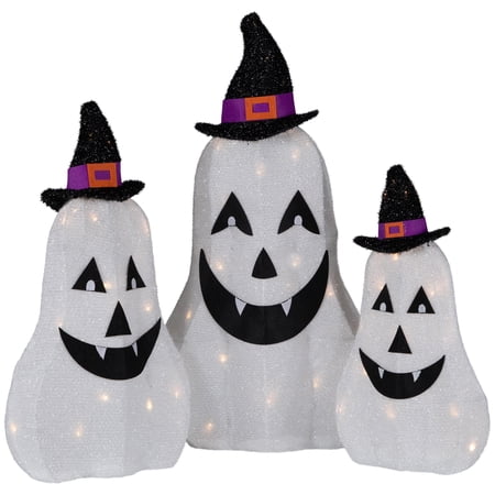 Northlight Set of 3 Spooky Town LED Jack O' Lantern Ghosts Outdoor ...