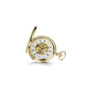 Charles-Hubert Paris Women's Gold Plated Hunter Case w Matching Curb Chain