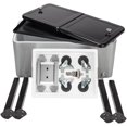 thumbnail image 6 of 80 Quart Rolling Ice Chest, Portable Bar Drink Cooler with Catch Basin, Bottom Storage Tray and Bottle Opener for Patio Party BBQ Beach Activities, 6 of 16