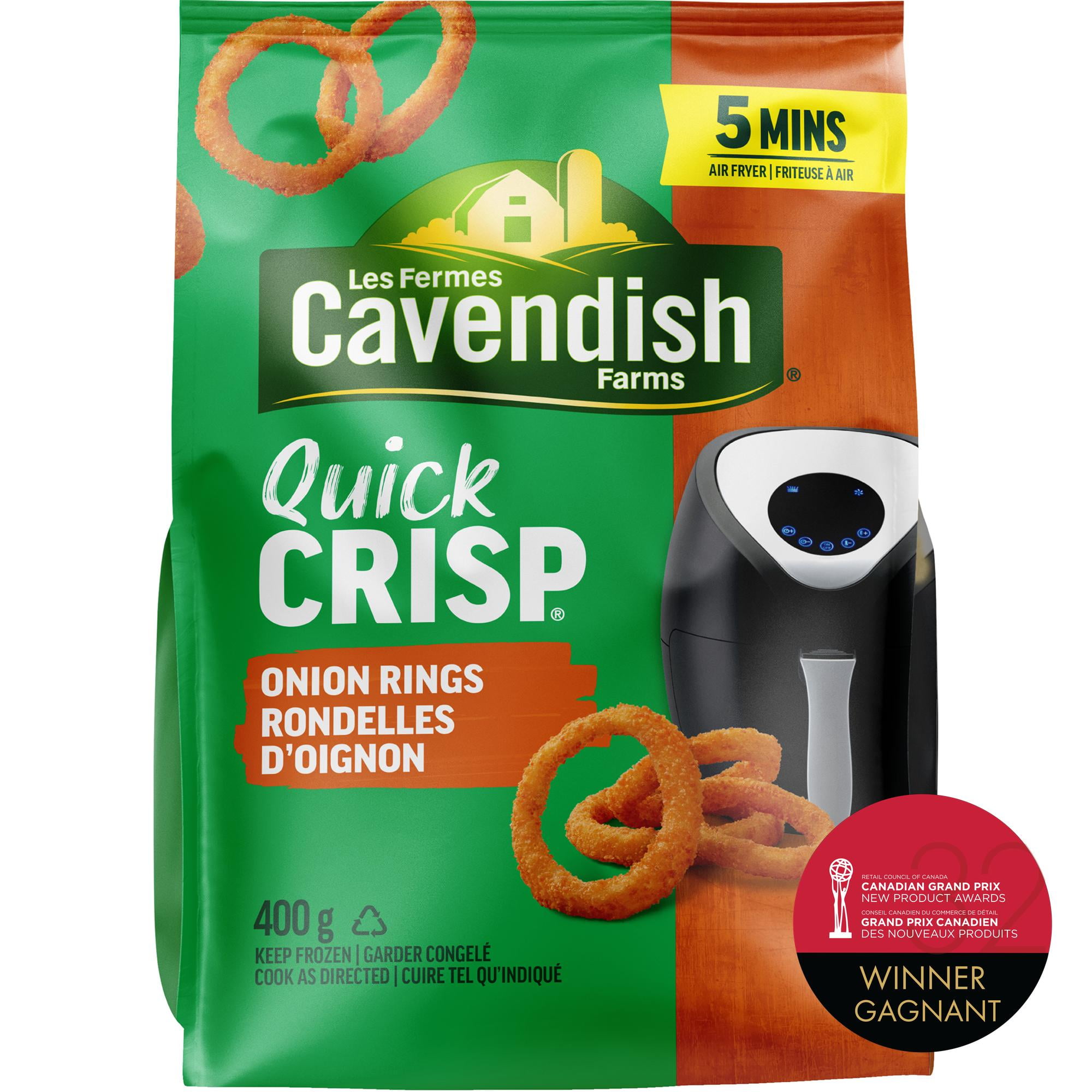 Cavendish Farms Quick Crisp Onion Rings | Made in Canada | Proud Canadian Company, 400 g