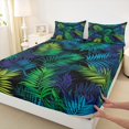 thumbnail image 3 of jejeloiu Green Plam Leaves Bed Sheets,Tropical Botanical King Sheets,Monstera Leaf Plant Sheet Set For Men Women,Ultra Soft Home Decor,4 Pieces, 3 of 7