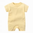 thumbnail image 2 of HCNTES Baby Boys Bodysuits Soft Cotton Solid Color Short Sleeve Onesie for Infant Daily Wear, 2 of 4