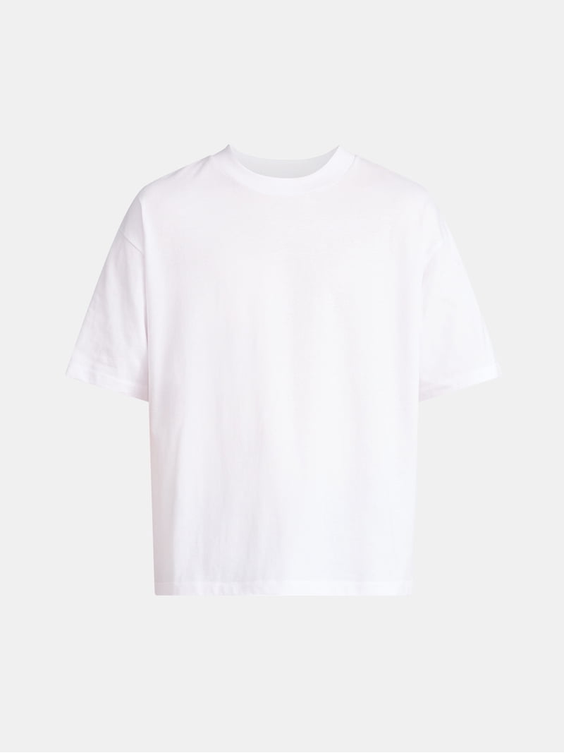 No Boundaries Cotton Oversized Cropped Tee with Short Sleeves