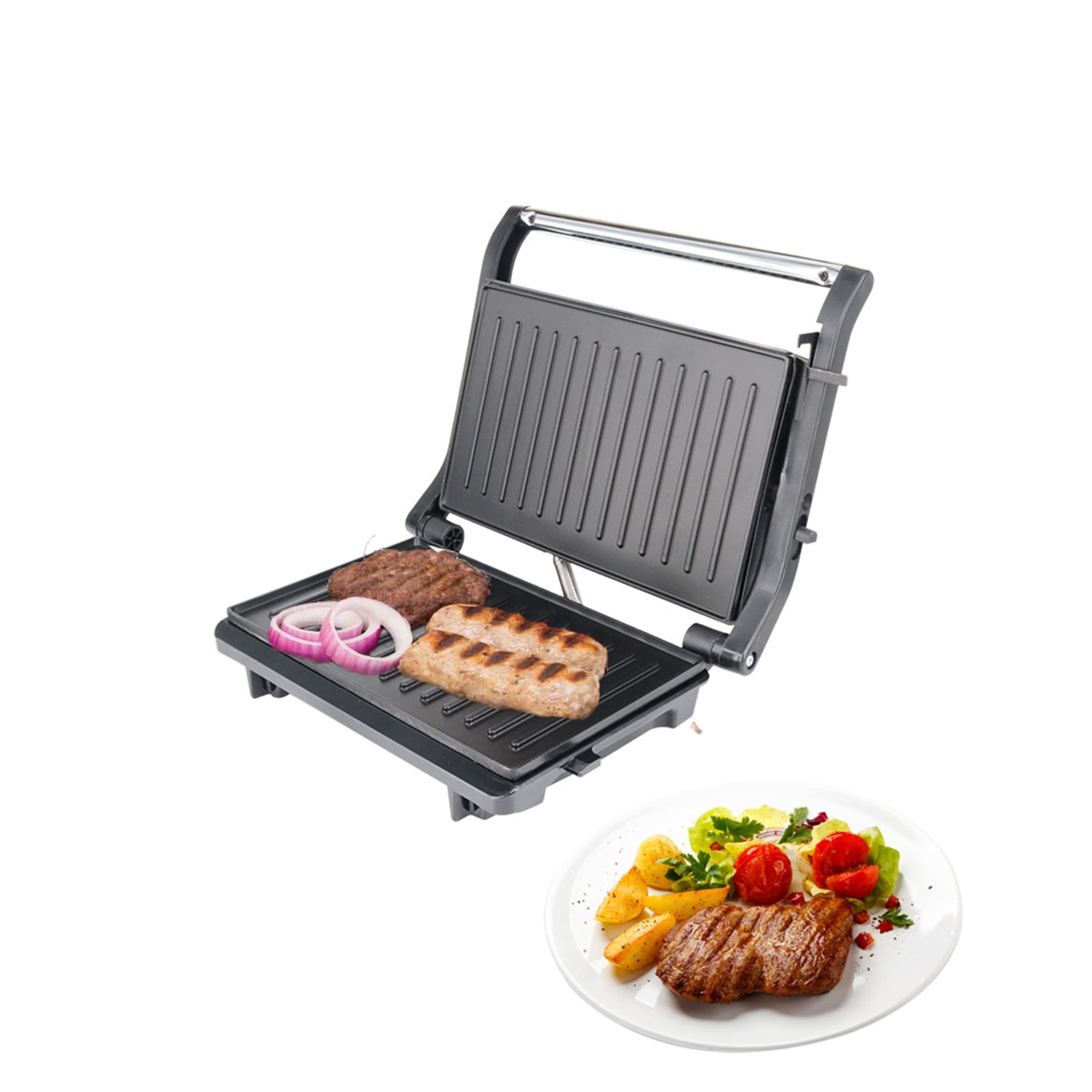Commercial electric griddle grill 220v single plate beef steak machine  1800w snack appliance meat toaster steak fryer