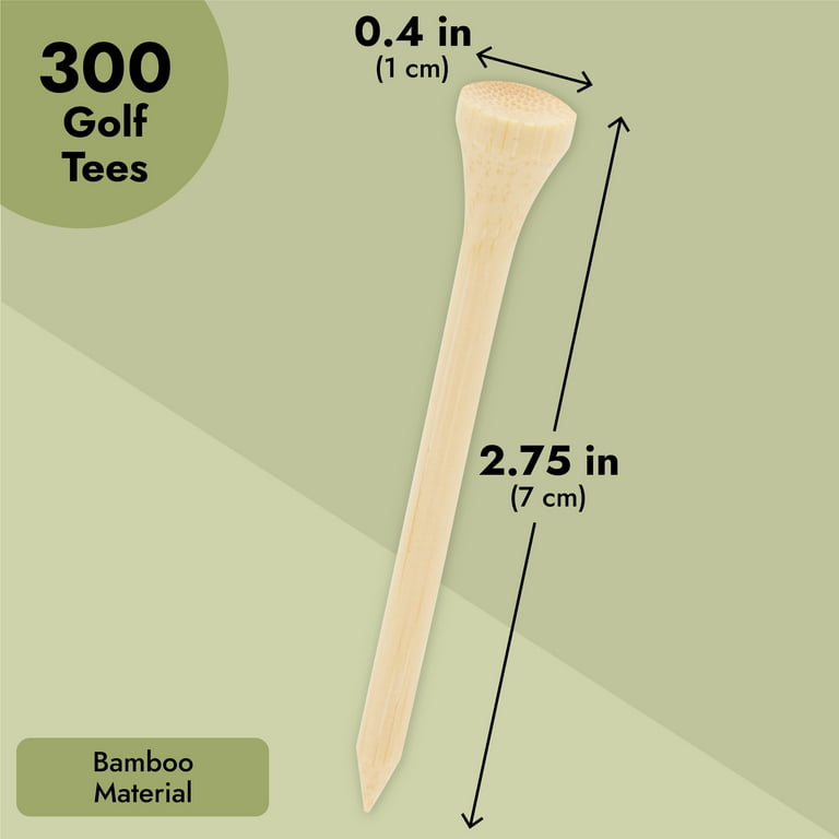  Fortune Golf Tees, Pack of 50 Bamboo 2 3/4 Golf Tees
