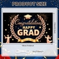 thumbnail image 2 of Gold Theme Graduation Banner Laurel Wreath Decor Happy Grad Display Firework Pattern Star Elements Grad Photo Backdrop for Graduation Ceremony Grad Party Photo Shoot, 2 of 8