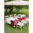 thumbnail image 3 of Outdoor Tablecloth with Umbrella Hole and Zipper, Valentine's Day Rectangle Table Cloth 60x84 Inch Waterproof Tablecloth, Red Love Heart Eucalyptus Leaves Floral Picnic Table Cover for Patio Camping, 3 of 7