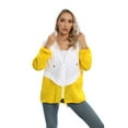 thumbnail image 2 of JANDEL Women Spring Thin Jacket, Fashion Waterproof Jacket, Insulated Coat Windbreaker Outdoor (Yellow White), 2 of 9
