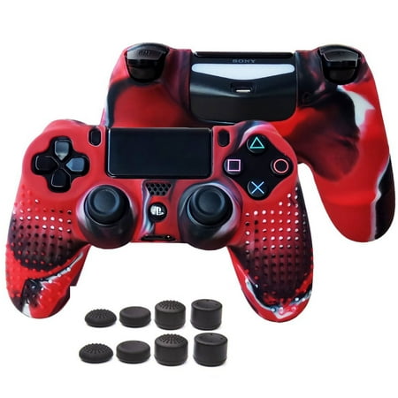 Anti-slip Silicone Protector Skin Case w/Thumb Grips for PS4/Slim/Pro