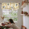 thumbnail image 6 of Summer Curtain Valances for Windows, Plants Sunflowers Bee Honeycomb Yellow Rod Pocket Valance Window Treatments Short Curtains for Kitchen Bathroom Living Room, 6 of 6