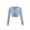 Navy, variant on Ballet Wrap Top for Girls Long Sleeve Scrunch Neck, Solid Color Shoulder Ruffle Tunic Short Jacket Training Performance Light Gray 4-5 Years